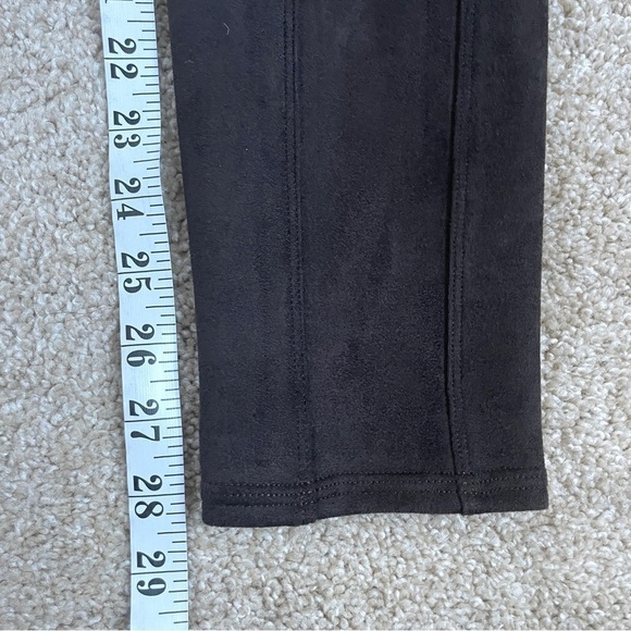Spanx Faux Leather Leggings Chocolate Brown Stretch Seamed Women’s Medium M - Picture 9 of 10